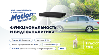 Сетевые регистраторы HiWatch DS-N3xx(D) с технологией Motion Detection 2.0